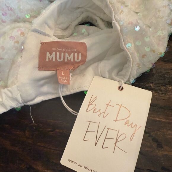 Show Me Your MuMu | Zoey Iridescent Sequin Mini Dress size Large-MM1 - Picture 6 of 7